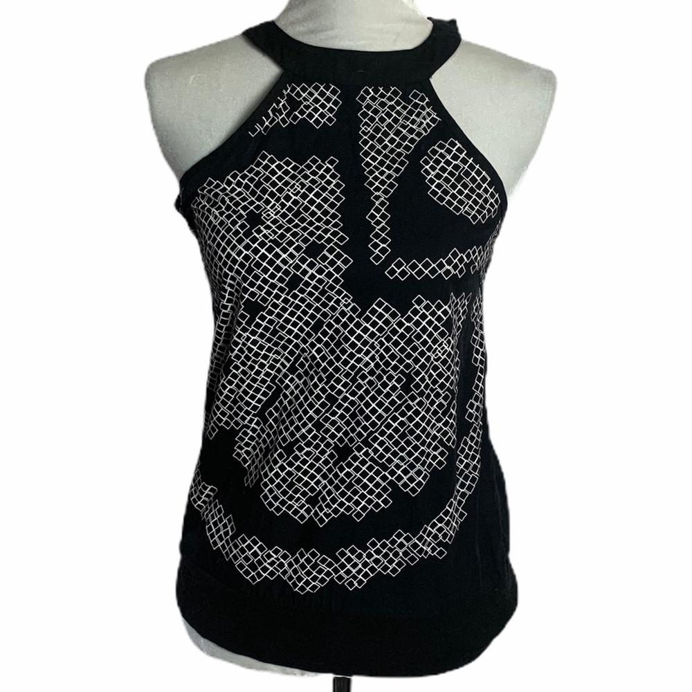 Nomis Black and White Women's High Neck Tank Top M